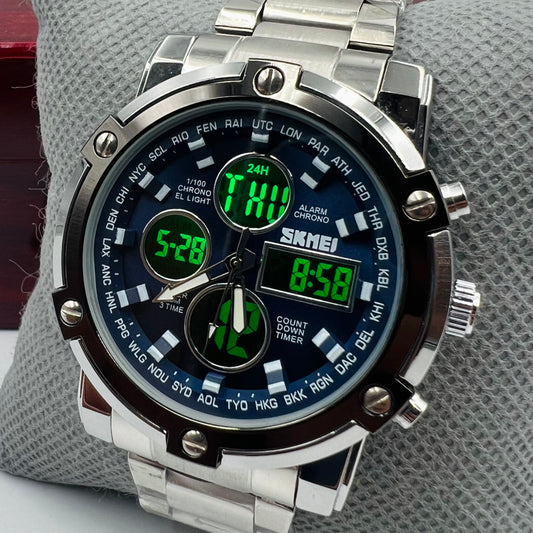 Skmei Twotone Silver Blue Original Watch