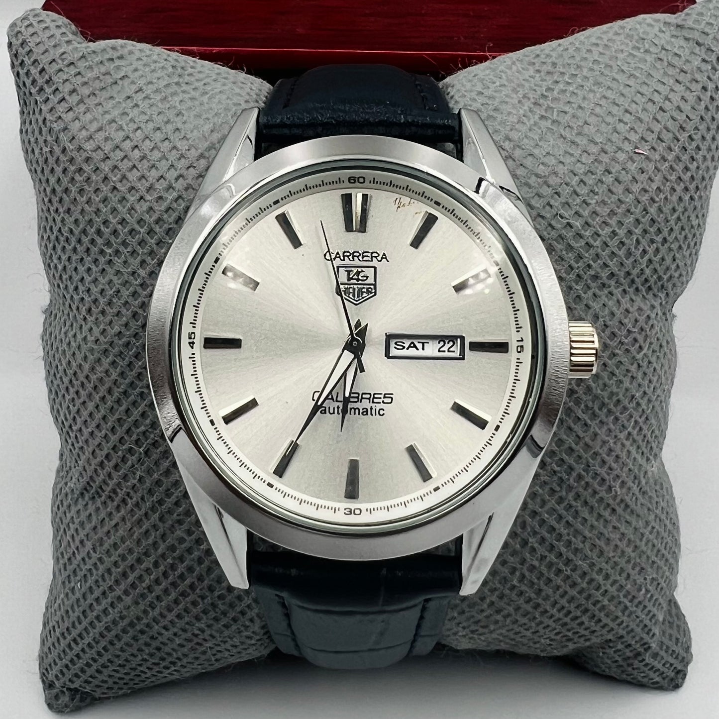 Tag Heuer Silver White Black DayDate Watch