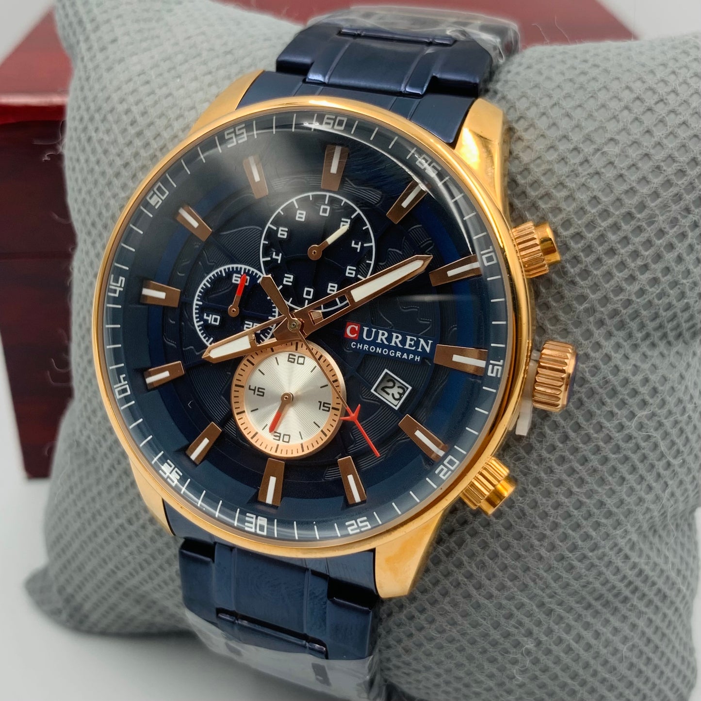 Curren Twotone Blue Chronograph Working Watch