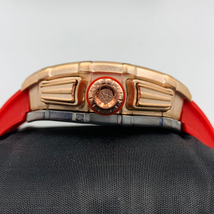 Richard Mille Red Strap Golden Dail Watch