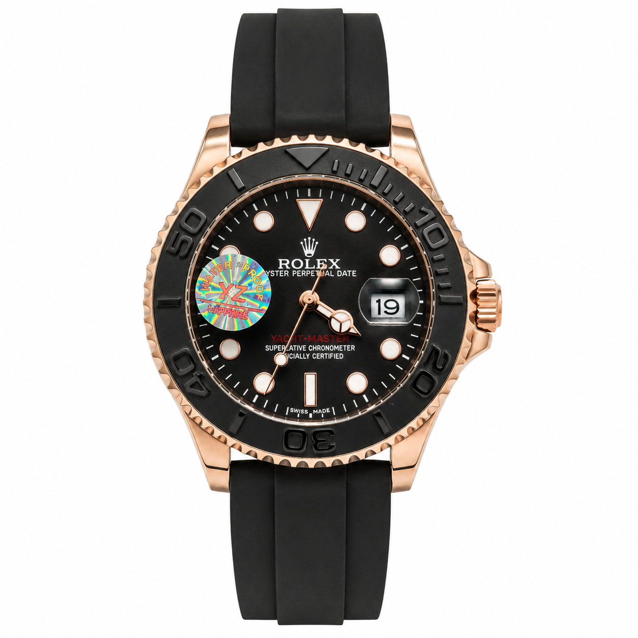 Rolx YachtMaster Copper Black Semi Automatic Watch