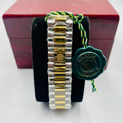 Oyster Datejust Twotone Green Stones Datejust Watch