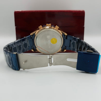 Curren Blue Twotone Chornograph Working Watch