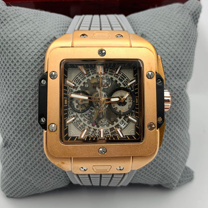 Hublot Square Bang Grey Dail Grey Strap Watch