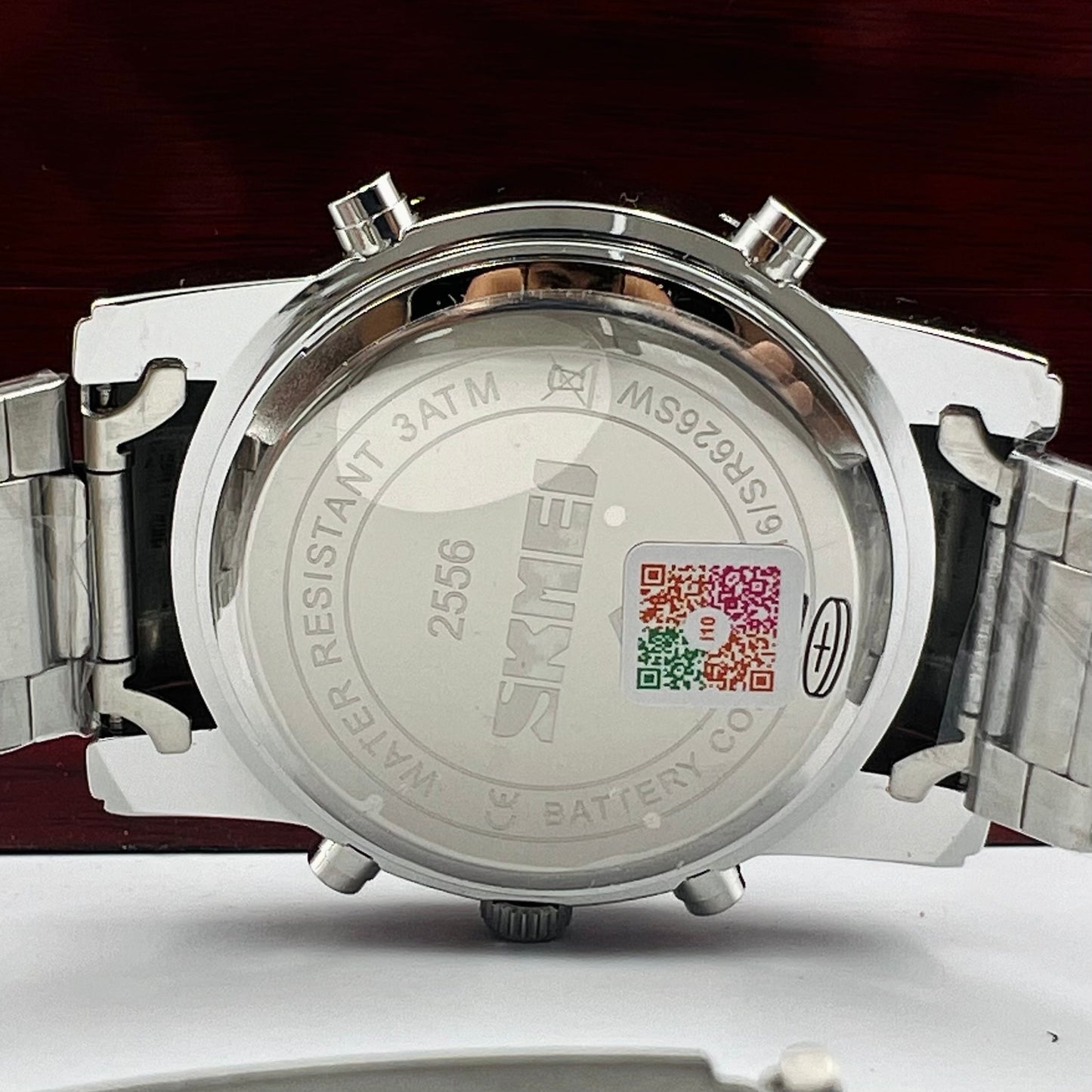 Skmei 2 Time Black Full Silver Watch