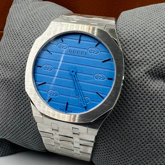 Gucci Silver Light Blue Watch