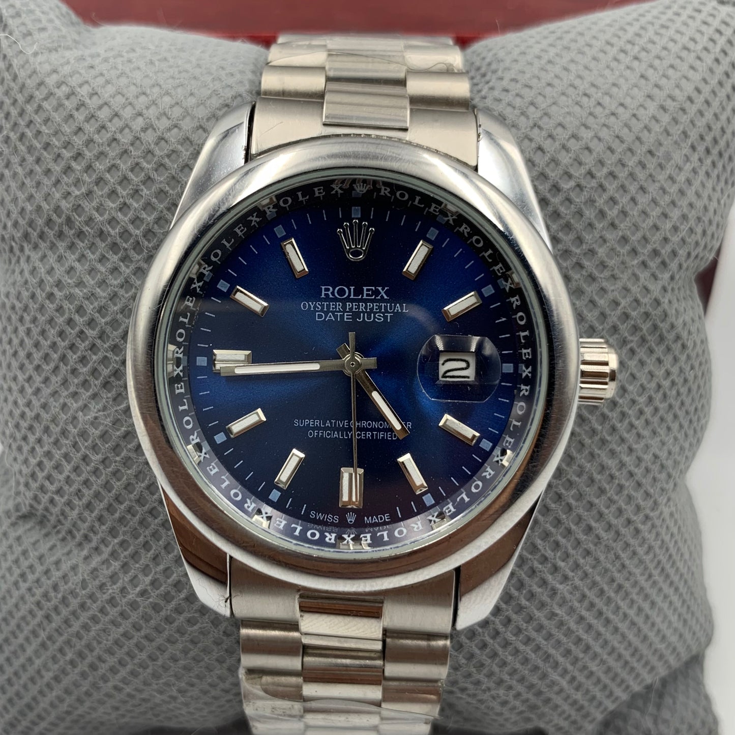 Rolx Milgauss Silver Blue Watch