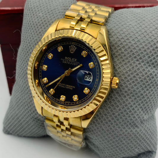 Rolx Full Golden Blue Jublie Datejust Watch