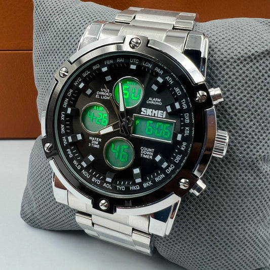 Skmei Twotone Silver Black Original Watch