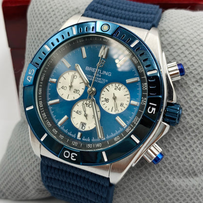 Breitling Blue Silver Watch
