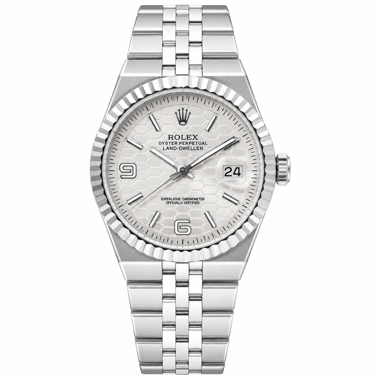 Rolx Landweller New Full Silver Watch