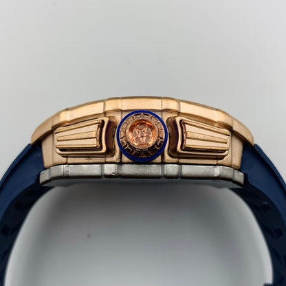 Richard Mille Blue Strap Golden Dail Watch