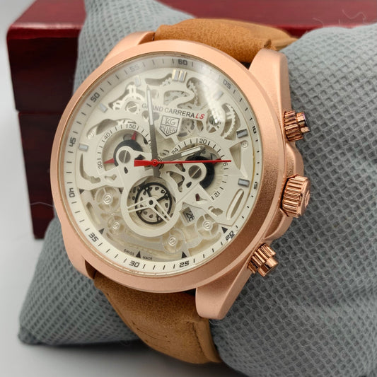 Tag White Dail Golden Case Watch