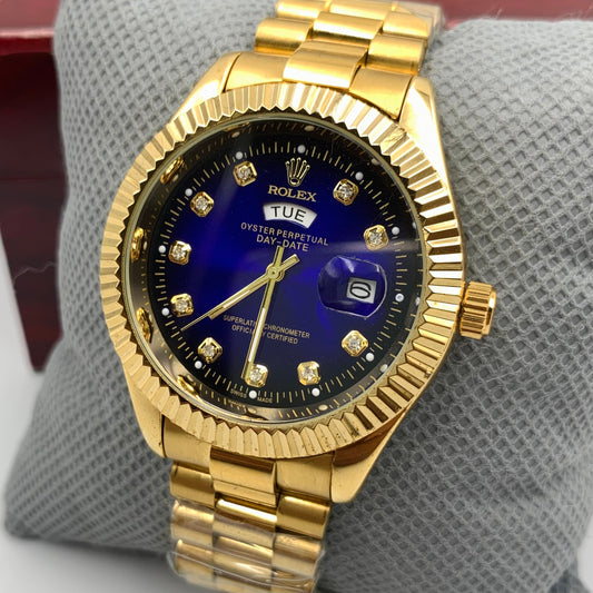 Rolx Golden Blue DayDate Watch