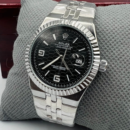 Rolx Landweller New Silver Black Watch