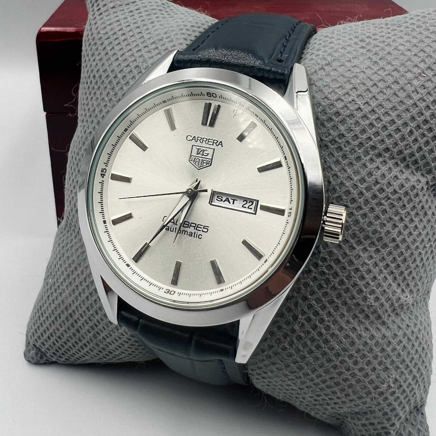 Tag Heuer Silver White Black DayDate Watch