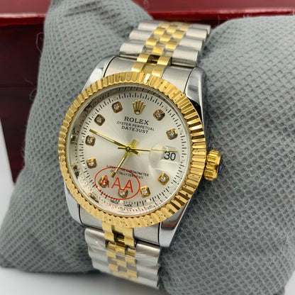 Rolx Silver Twotone Small Auto Datejust Watch