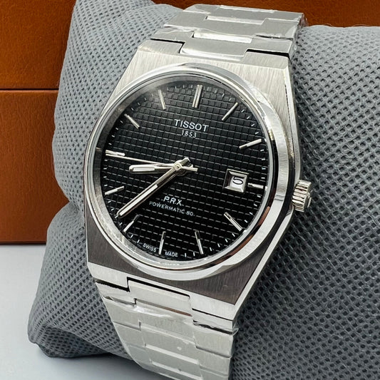Tissot PRX Silver Black Automatic Watch