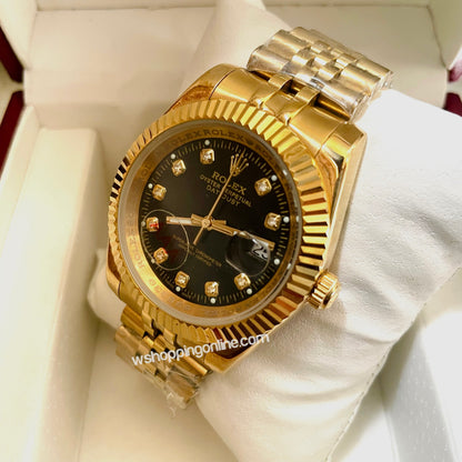 Full Golden Black Datejust Watch