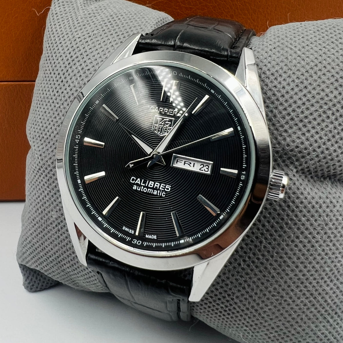 Tag Heuer Silver Black DayDate Watch