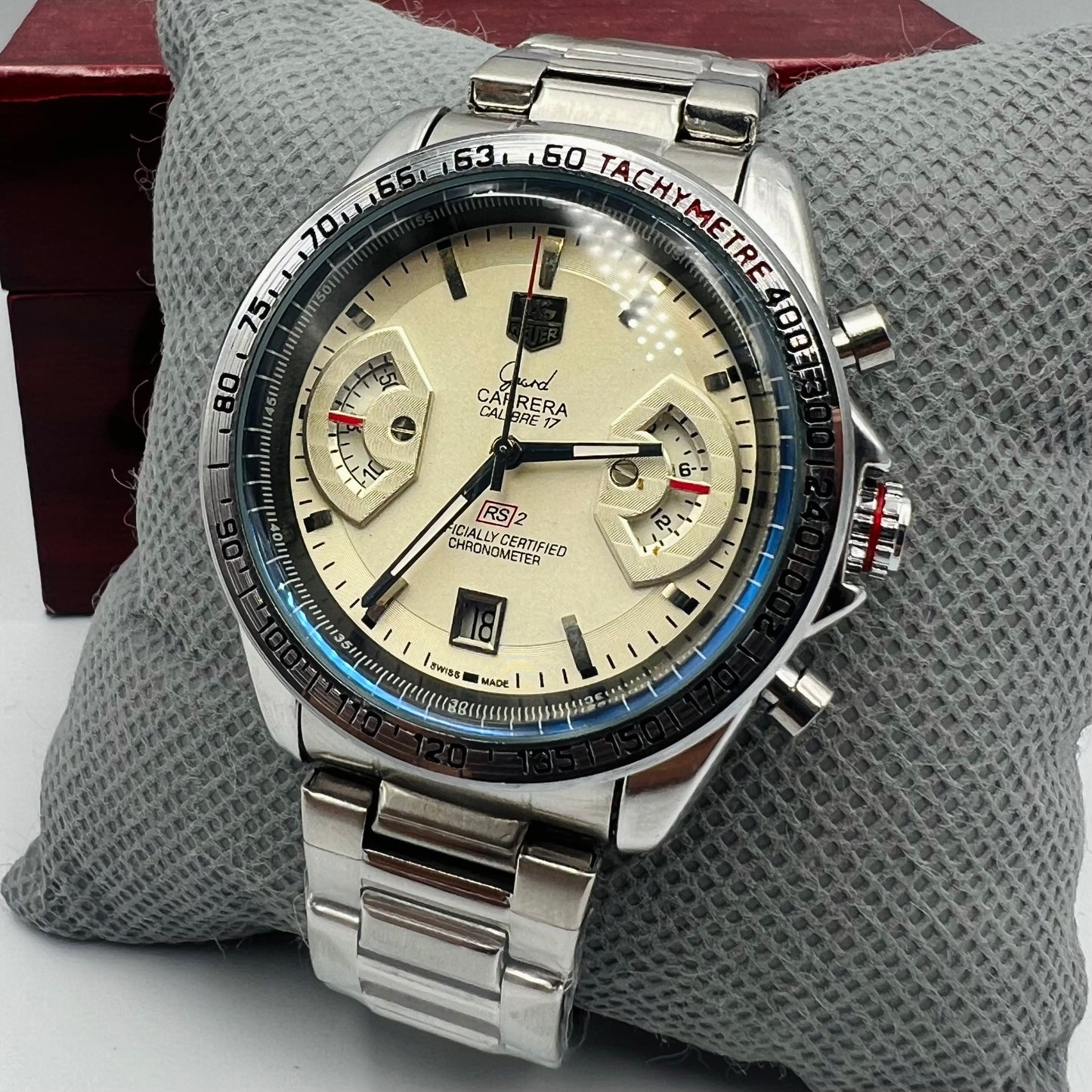 Tag Grand Carrera Silver White Watch