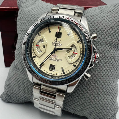 Tag Grand Carrera Silver White Watch