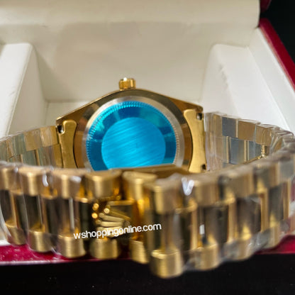 Golden Blue Daydate Diamond Watch