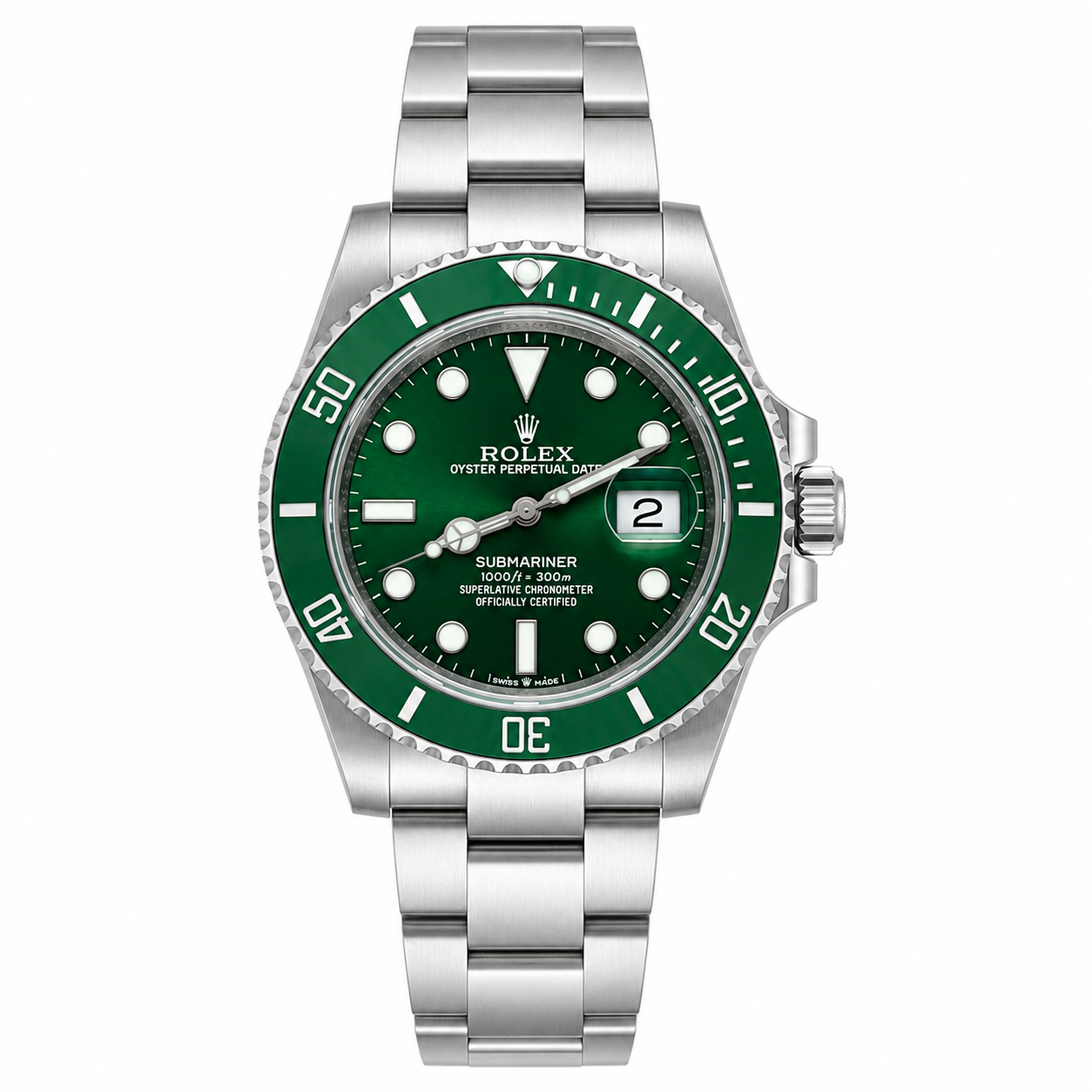 Master Rolx Submariner Silver Green Automatic Watch