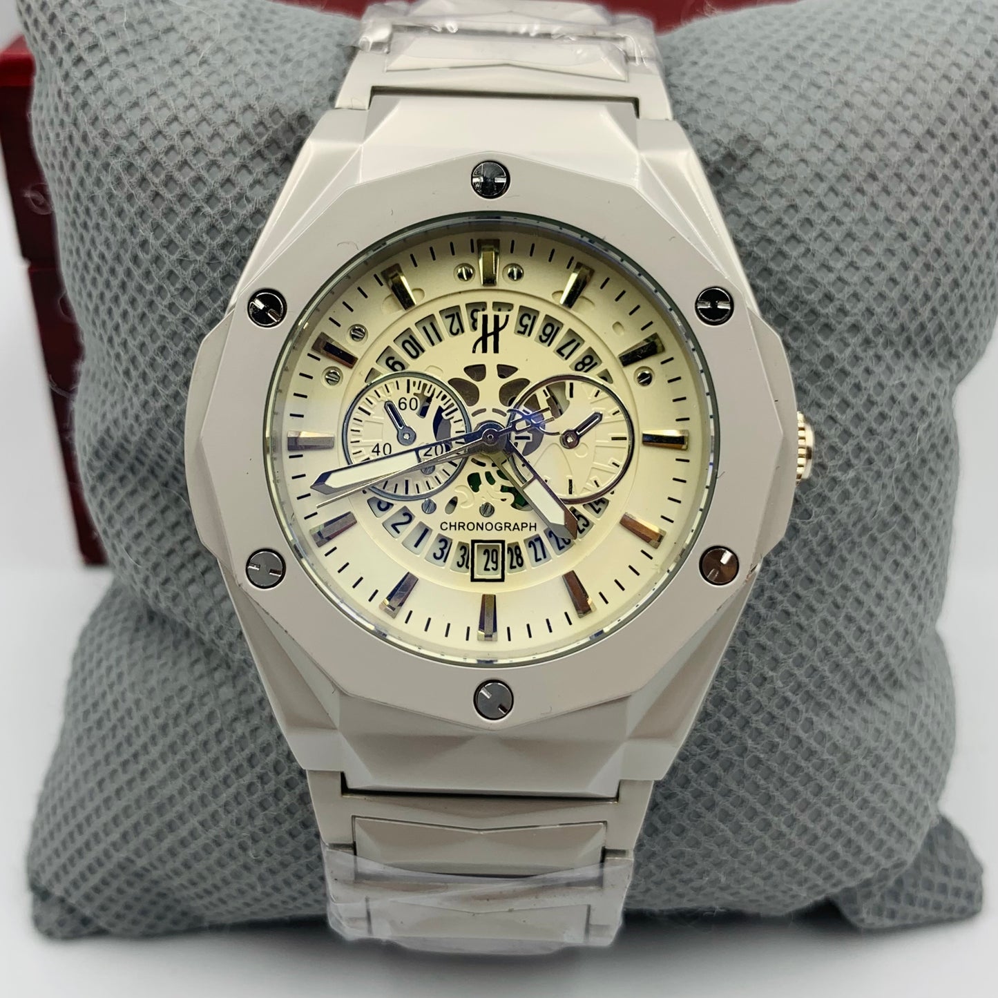 Hub White Silver Watch