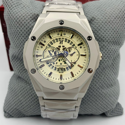 Hub White Silver Watch