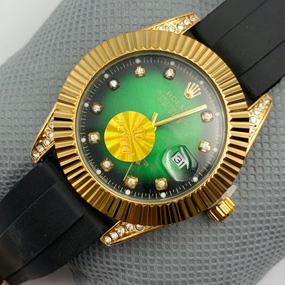Rolx Golden Green Watch