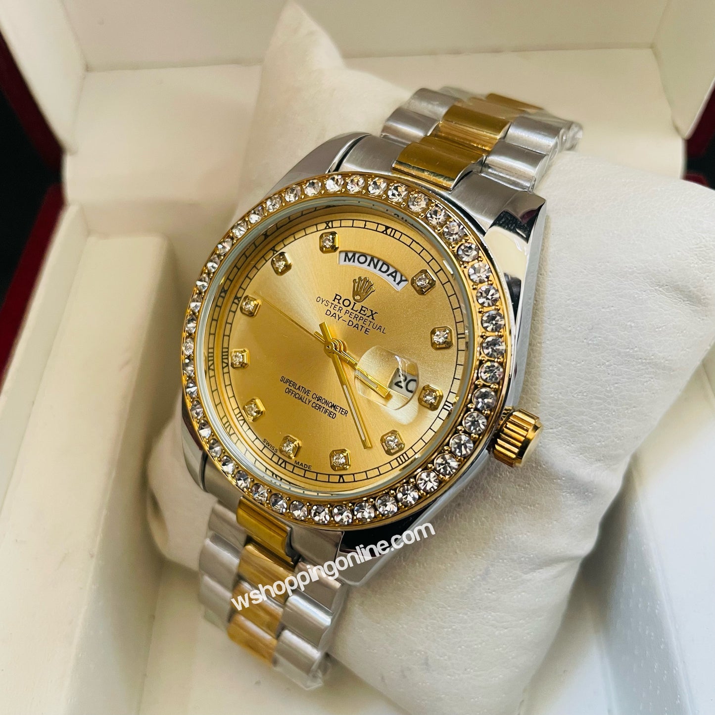 Twotone Golden Daydate Diamond Watch