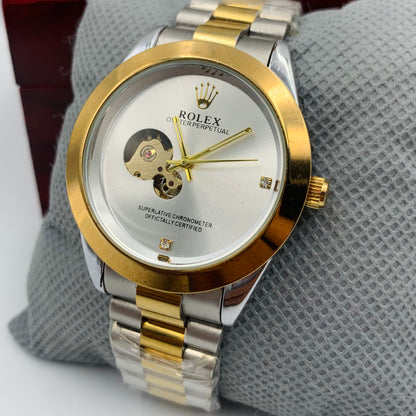 Rolx White Twotone Watch