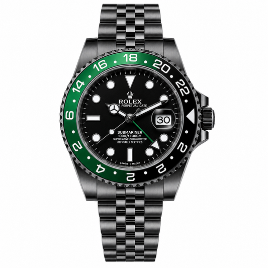 GMT Full Black Green Watch