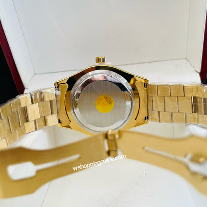 Full Golden Arabic DayDate President Chain Watch