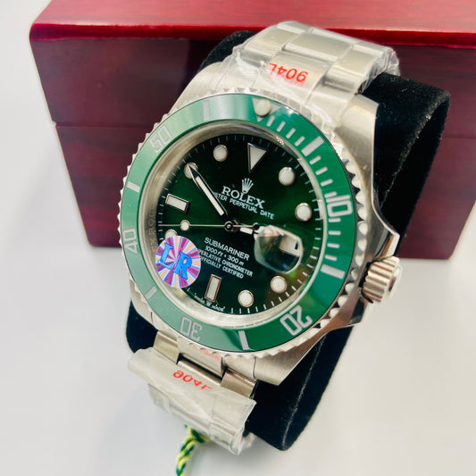 Master Submariner Silver Green Blue Automatic Watch