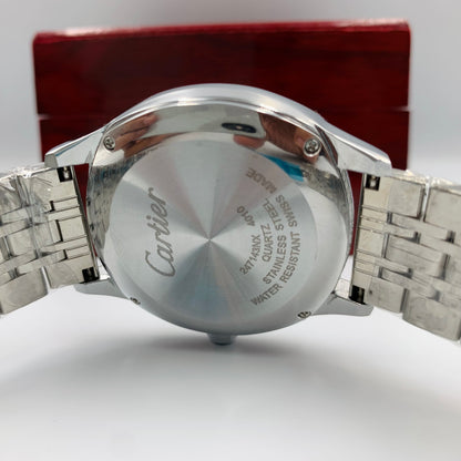 Cartier SunMoon Blue Dail Silver Chain Watch