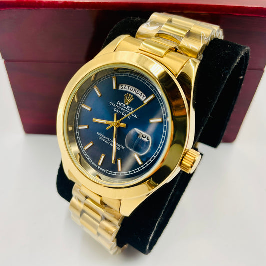 Golden Blue Day-Date Watch