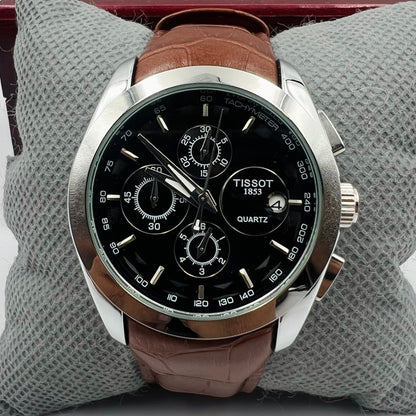 Tissot 1853 Silver Black Brown Watch
