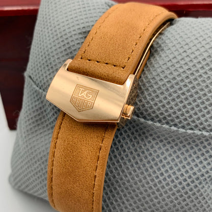 Tag White Dail Golden Case Watch