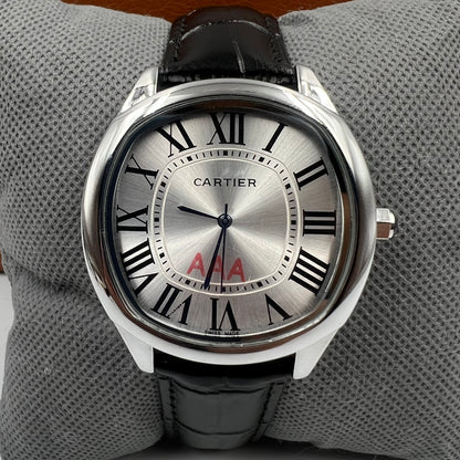 Cartier Santos Silver Black Watch