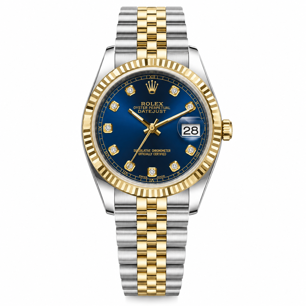Rolx Twotone Blue Jublie Datejust Watch