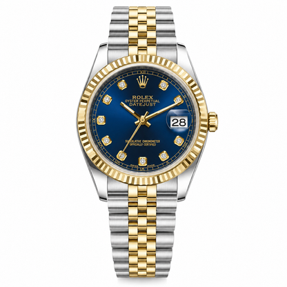 Rolx Twotone Blue Jublie Datejust Watch