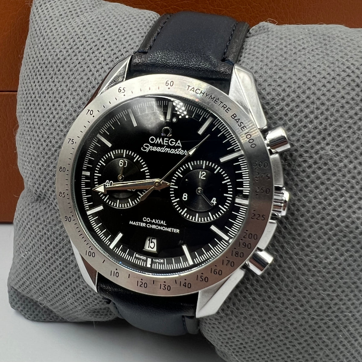 Omega Speedmaster Chronograph Blue Black Strap Watch