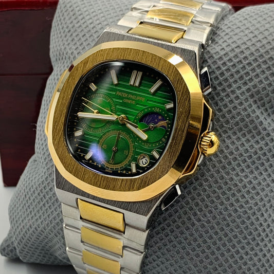 Patek Twotone Strap Green Dail Watch