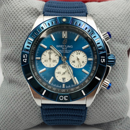 Breitling Blue Silver Watch