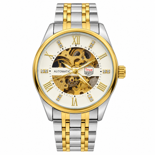 Rolx White Dail Automatic Skeleton Watch