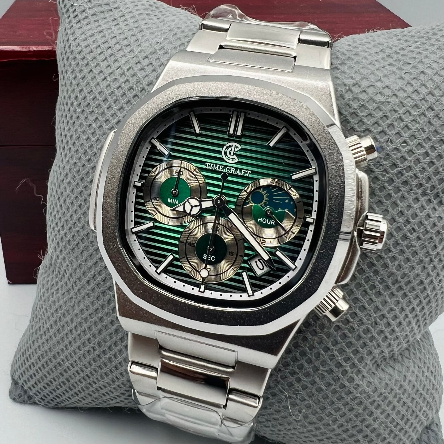 TimeCraft Chain Silver Green Watch