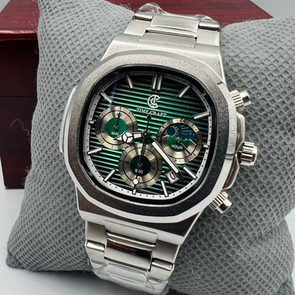 TimeCraft Chain Silver Green Watch
