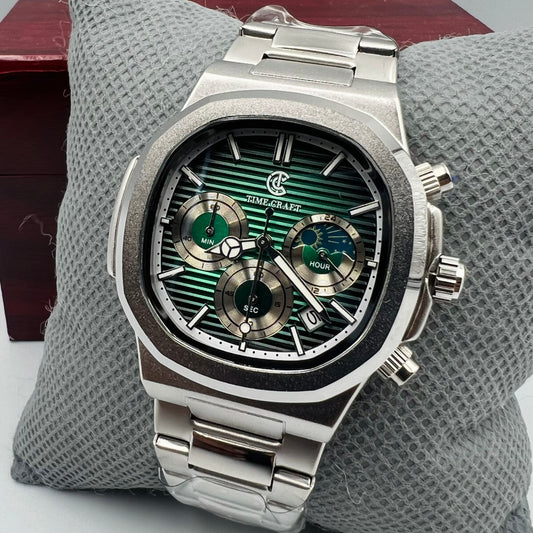 TimeCraft Chain Silver Green Watch